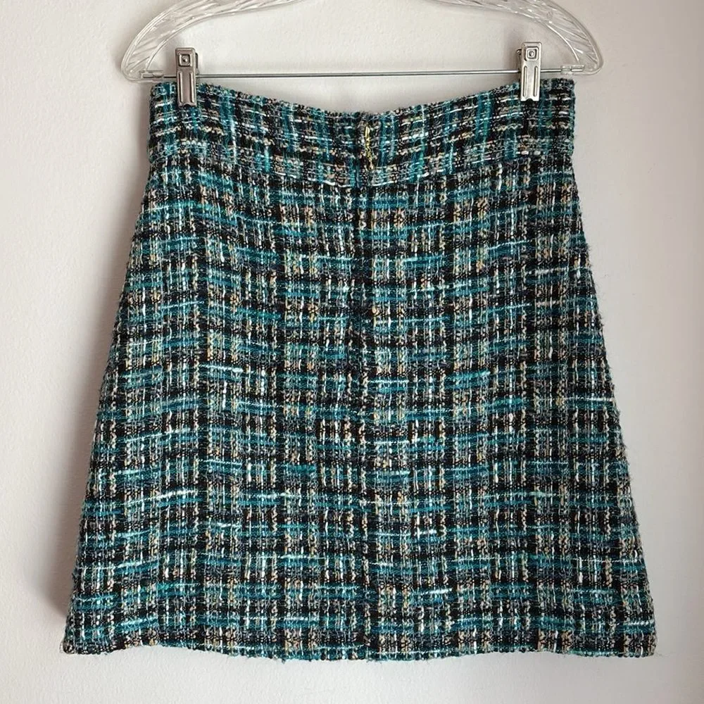 kate spade wool blend Blue navy Tweed A-Line Skirt Women’s size 6 EUC lined prep